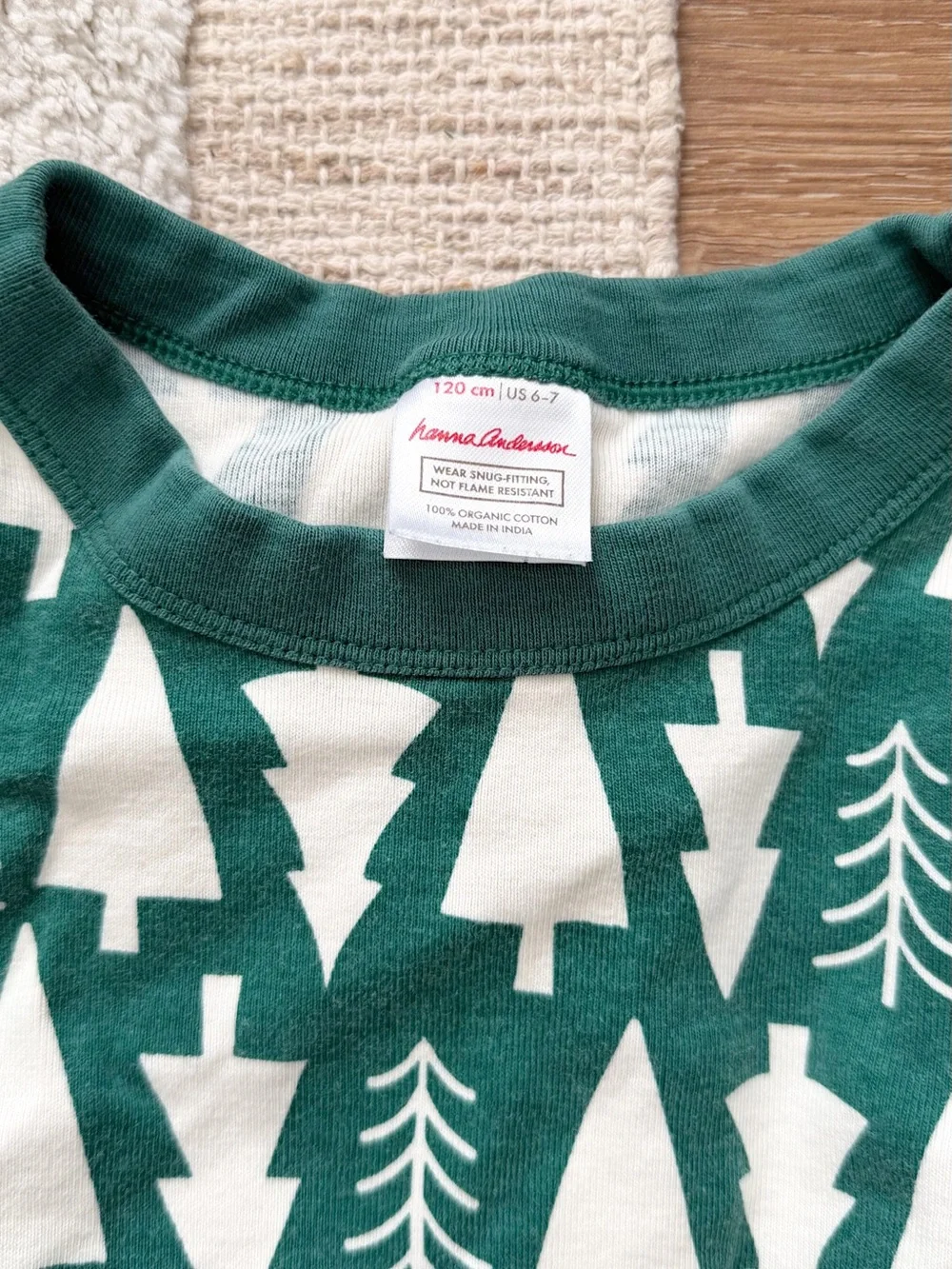 Hanna Andersson Holiday Christmas Tree Pajama Set in Winter Green